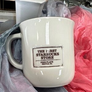 Starbucks Cream Mug with Pike Place Design